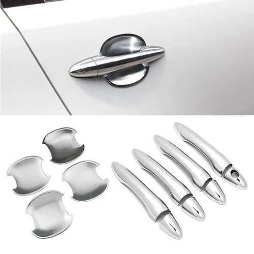 Para Kia Sportage R 2010-2015 cubiertas cromadas para manija de puerta y cubiertas para cuencos de puerta decoración de estilo de coche 2011 2012 2013 2014