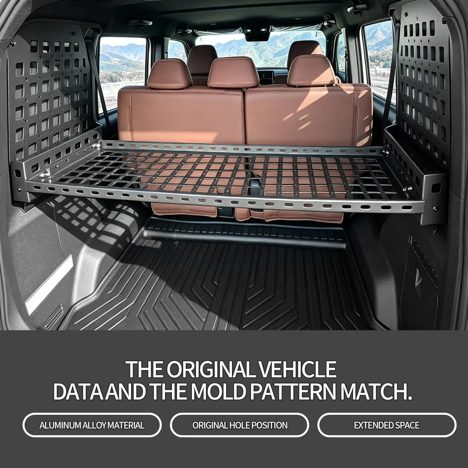 For Toyota Land Cruiser FJ 2026 Car Rear Trunk Expandsion Storage Rack Horizontal Frame Left and Right Window Frame Modified detail image 2