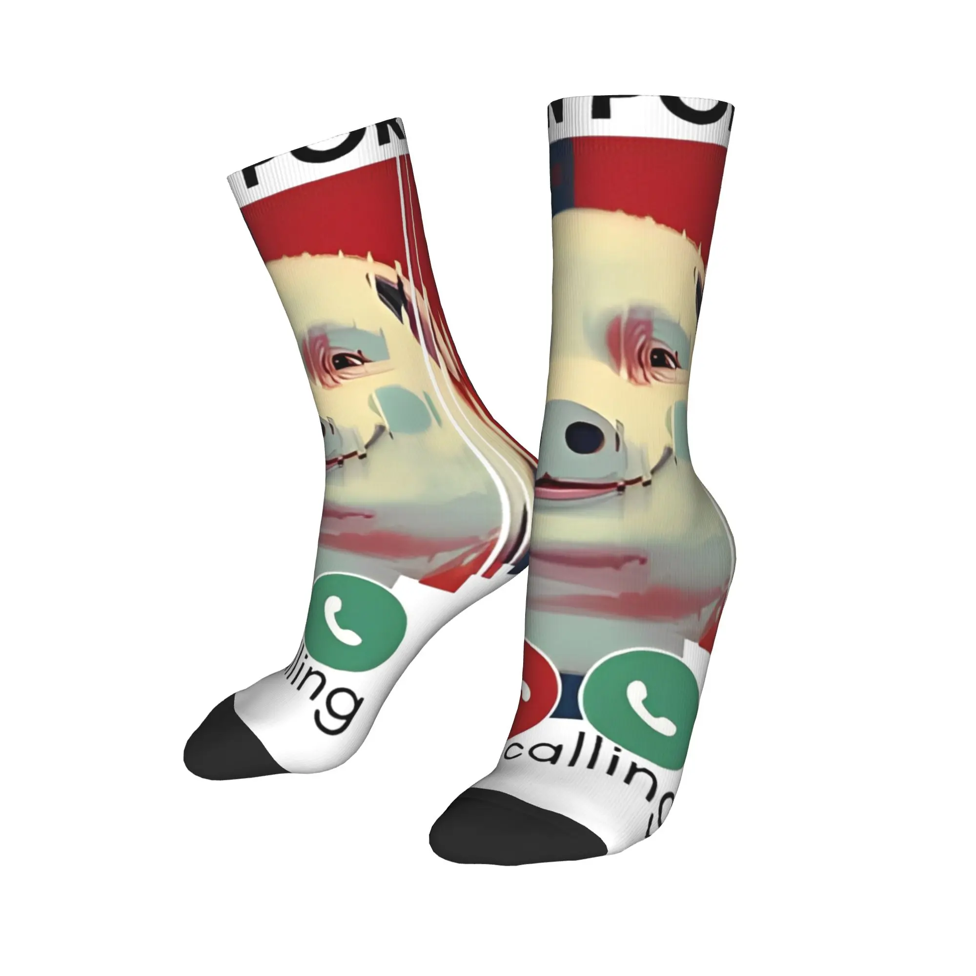 

Happy Funny Male Men Socks Crazy John Pork Is Calling Meme Sock Funny Pig Meme Sport Women Stockings Весна Лето Осень Зима