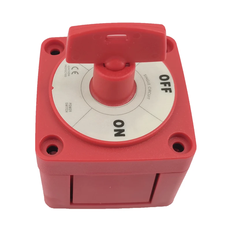 

Marine RV Yacht Battery Switch Red Plastic Square Ship Anti-leakage Power-off Main Switch