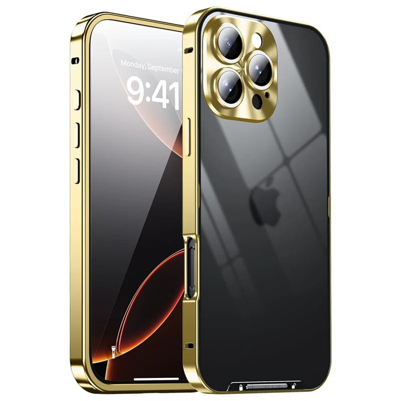 

Black Color stainless sanding process IPhone 16 protect phone case Military Leavel Protection