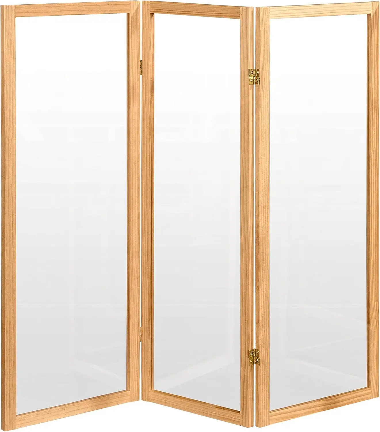 4 Ft. Short Clear Plastic Partition Natural 3 Panel