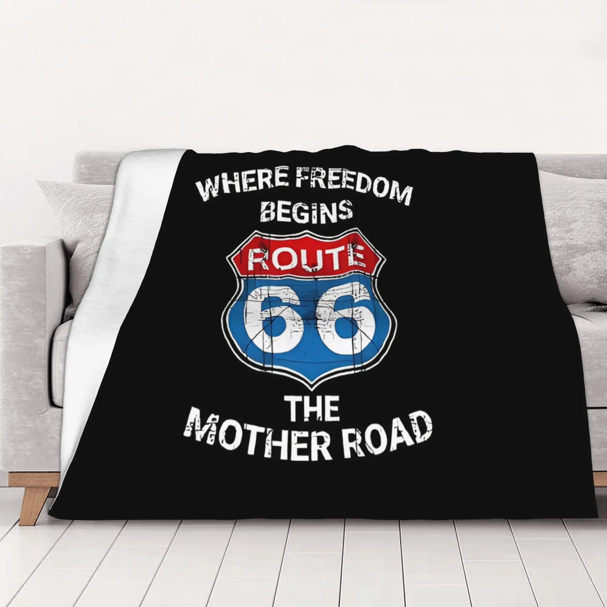 1PC home Cute Room Decor Classic Blanket Throw Blanket Route 66 Novelty Warm Blanket All Season
