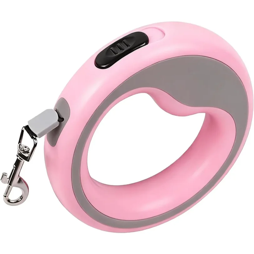 Retractable Dog Lead Heavy-Duty Extendable Dog Leads Strong Nylon Tape Leash One-Handed Brake  Lock Tangle-Free Design for Small