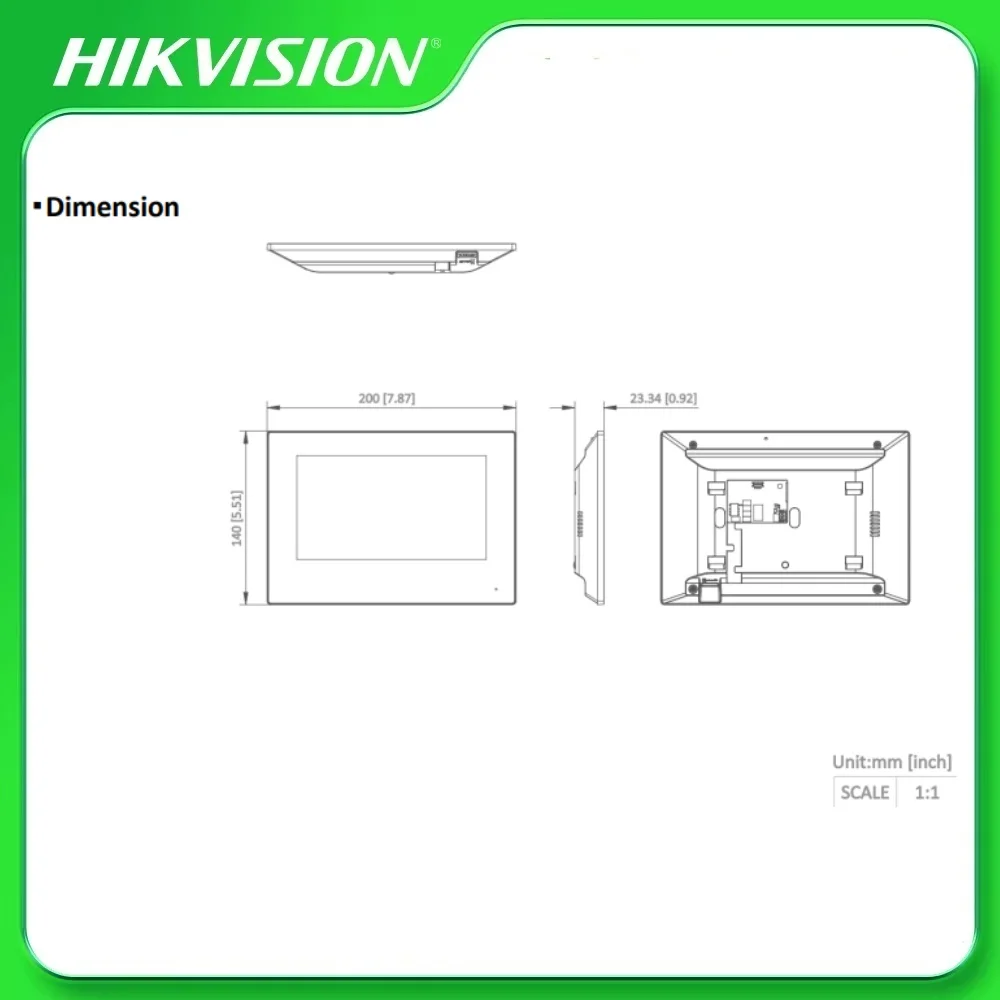 Hikvision DS-KH6320-WTE1 Estación interior basada en IP serie KH6 Pantalla táctil TFT de 1024 × 600 de 7 pulgadas Aplicación Hik-Connect Control móvil
