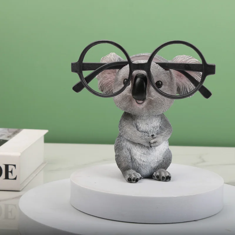 1pc Cute Animal Eyeglass Holder, Funny Koala SunglassDisplay Stands, Resin Creative Spectacles Holder Shelf HomeOffice Decor,