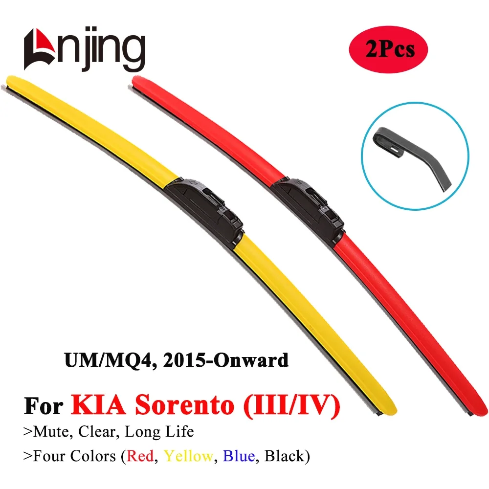 

LNJING Colorful Wiper Blades For KIA Sorento Prime UM MQ4 SUV 2015 2018 2020 2021 2022 2023 2024 Car Exterior Luxury Accessories