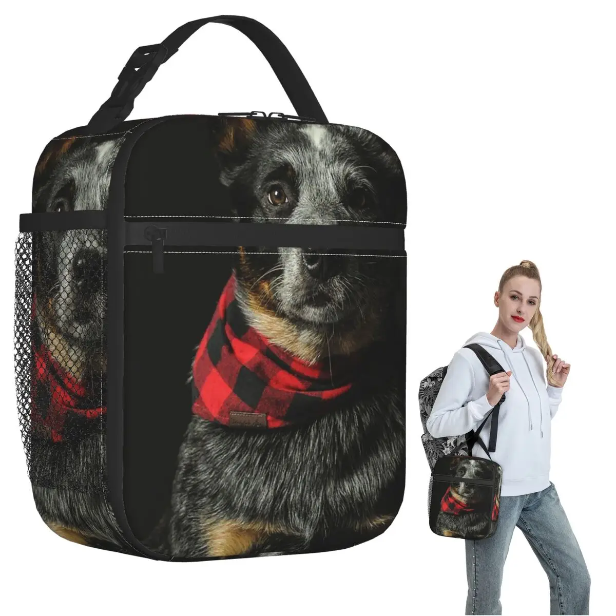 Australian Cattle Dog Insulated Lunch Bag for Women Children Portable Food Boxes Thermal Lunch Box Tote