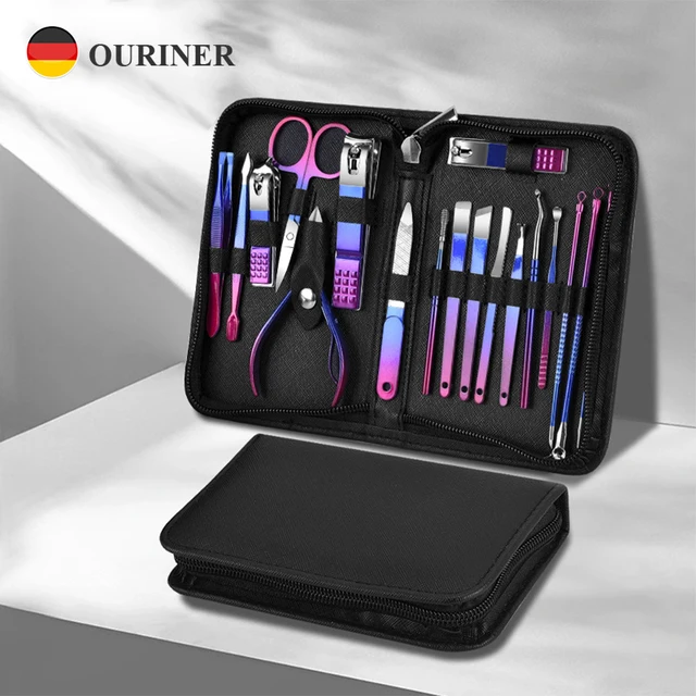 Zestaw 6-18 sztuk Profesjonalny zestaw do manicure i pedicure ze stali nierdzewnej Precyzyjna pielęgnacja paznokci z etui podróżnym i nożyczkami do obcinania paznokci