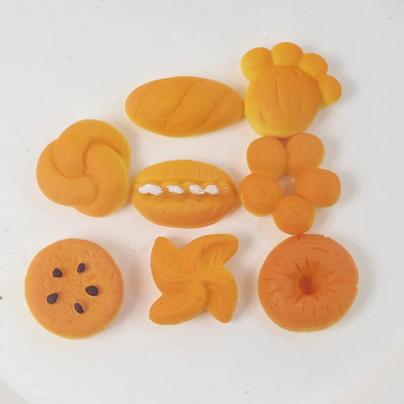 10PCS Miniature Three-dimensional Bread Baking Resin Accessories DIY Refrigerator Magnets Handmade handmade Materials Home Decor