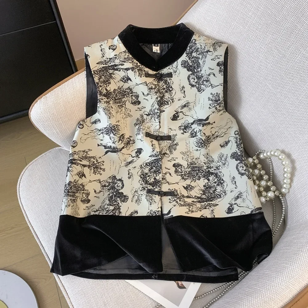 Fashion Clothes Thin Embroidery Casual Vintage Quality Streetwear Chinese Ethnic Style Jacket Vests for Women Clothing Coats