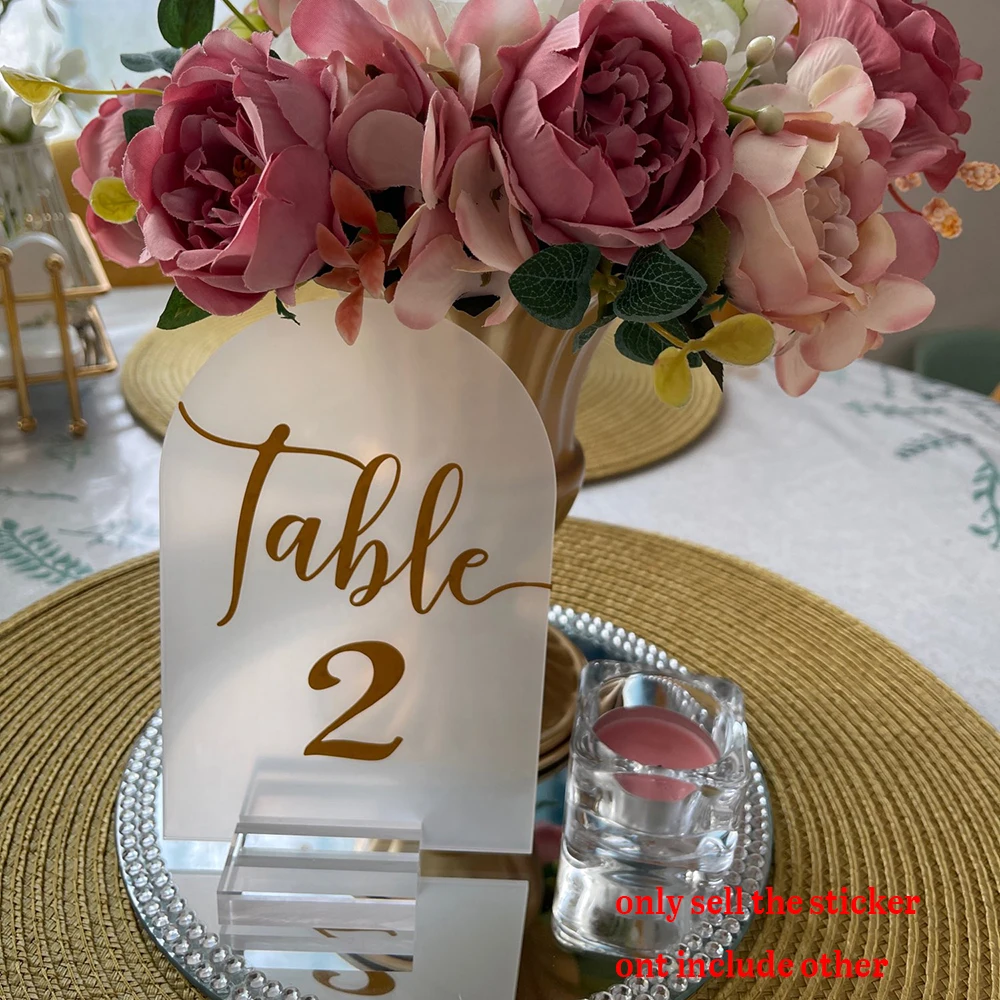 Table Number Sticker Wedding Reception Vinyl Decal Numbers for Table Plans, Photo Frame, Bottles, Card, Candles, Vases