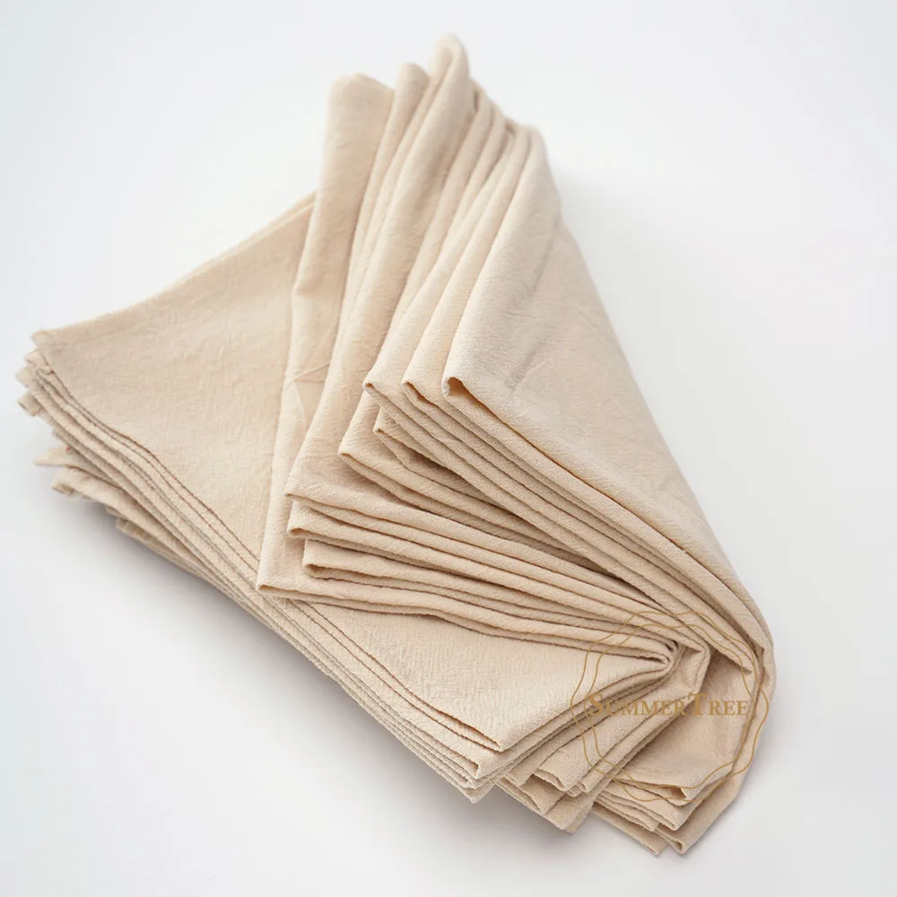 10pcs 40cm X 40cm Cloth Napkins Washed Plain Cotton Dinner Table Napkin Tea Towel Solid Color for Wedding Home Christmas Party