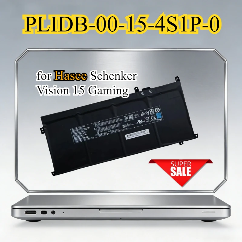 PLIDB-00-15-4S1P-0 Laptop Battery for Hasee Schenker Vision 15 Gaming Laptop Replacement Battery 15.2V 4830mAh 73.41Wh Bateria