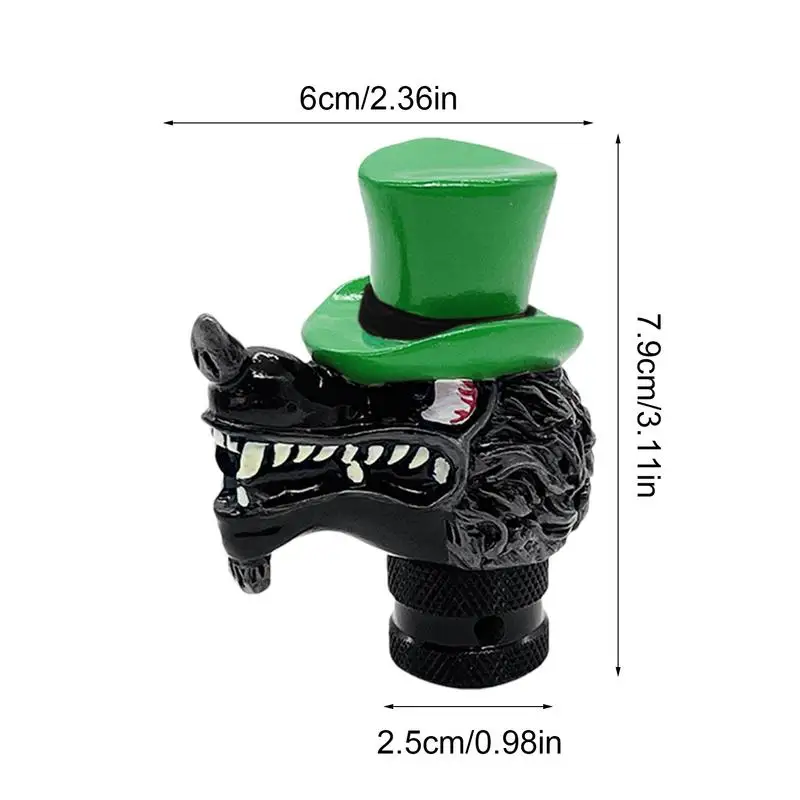 Gear Shift Head Acrylic Alloy Wolf Shape Cars Shifter Knob Ergonomic Decorative Sturdy Gear Shift Accessories For Car Auto Truck