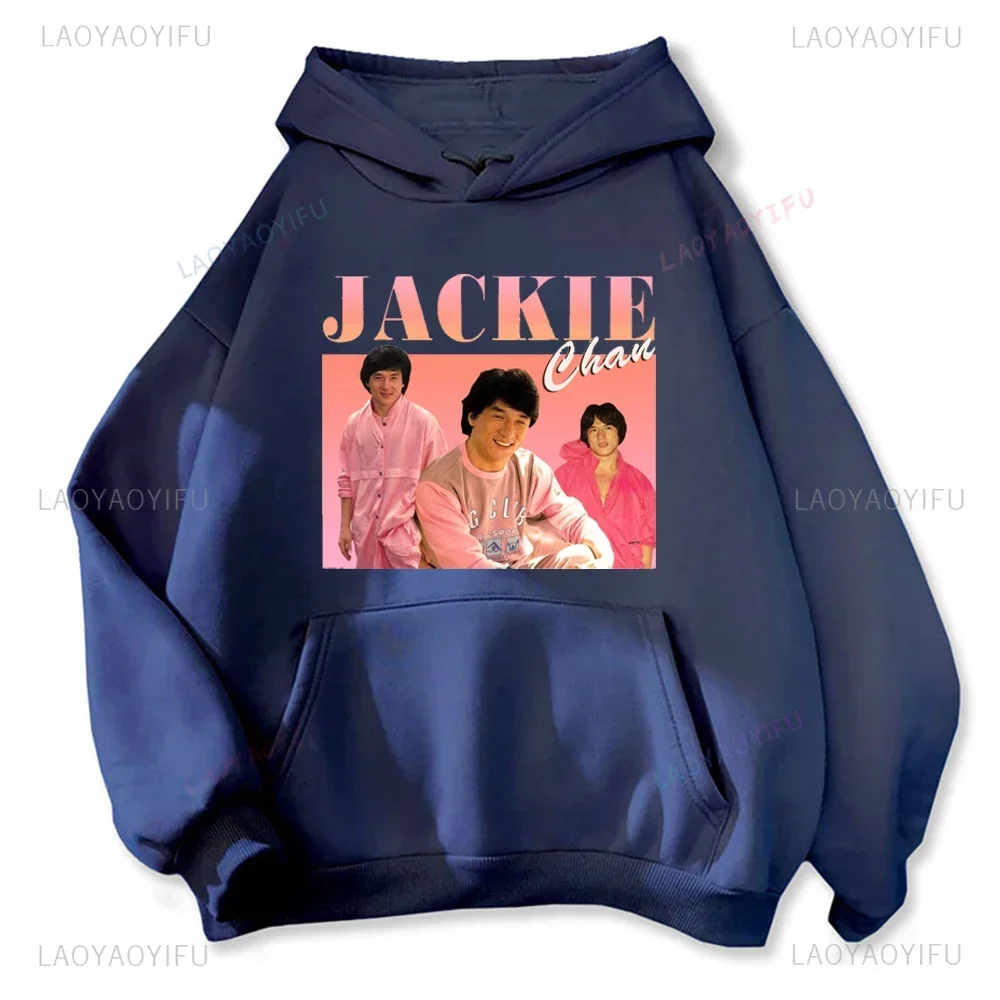 Sweat à capuche graphique Jackie Chan pour hommes et femmes, sweat-shirt chaud, sweat à capuche de rue, mode automne et hiver