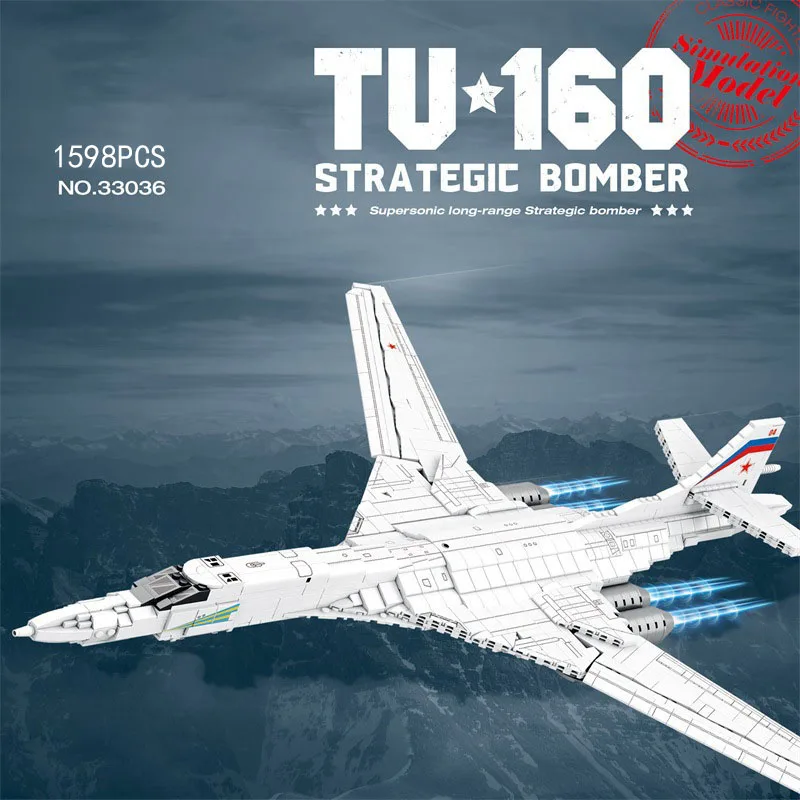 

Soviet Union Russia Tu-160 Strategic Bomber Fighter Modern Military Batisbrick Build Block Blackjack Model Ww2 Figure Brick Toy