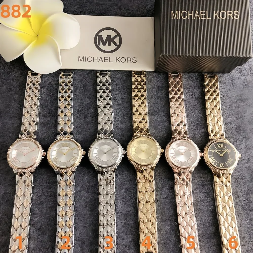 2026 Michael Kors Ladies Luxury Quartz Watch Casual Business Fashion Timepiece Alloy Diamond Embedded Stopwatch Gift for Women