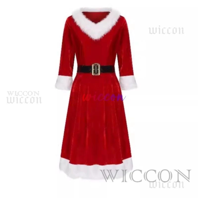 Natal veludo vestido de natal papai noel traje de natal festa de natal papai noel meias cosplay vestido cinto terno traje