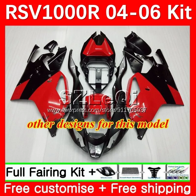 RSV1000RR For Aprilia RSV1000 R RR CC Mille RV60 Red silvery RSV 1000 19No.9 RSV1000R 04 05 06 RSV-1000 2004 2005 2006 Fairing