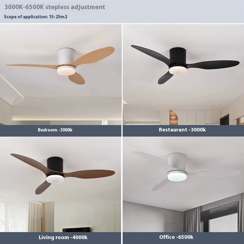 42 52 بوصة مراوح السقف مع أضواء Led 3 اللون 6 سرعات موتور تيار مباشر مراوح التحكم عن بعد مراوح ديكور أرضية منخفضة مع الإضاءة #4