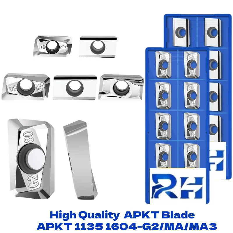 

Высококачественное лезвие APKT из твердого сплава APKT 1135 1604 MA3 G2, алюминиевая медь, специальное фрезерное лезвие для фрезерных станков с ЧПУ