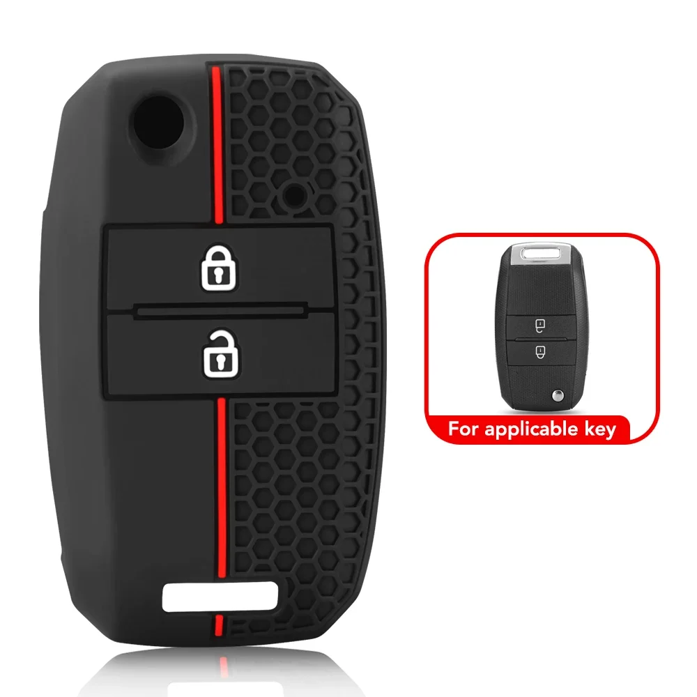 2 Buttons Silicone Car Remote Key Cover For Kia Carens Ceed Sorento Optima Picanto Rio Soul Cerato Forte Sportage Key Fob Case