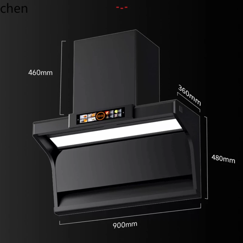 Cappa da cucina HXL Cappa da cucina forte a forma di 7 con aspirazione laterale superiore di grandi dimensioni per uso domestico