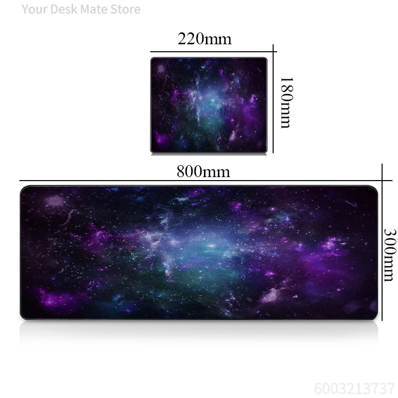 Purple Galaxy Starry Sky Desk Mat, Non-Slip Large Gaming Mouse Pad, Soft Waterproof Office Keyboard Pad