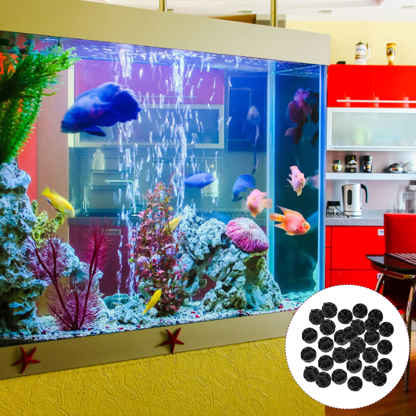 

Filter Balls 150pcs 1.6cm 2.6cm Biological Filtration Media for Aquarium Fish Tank Pond Filter Bio Balls Sponge Pump