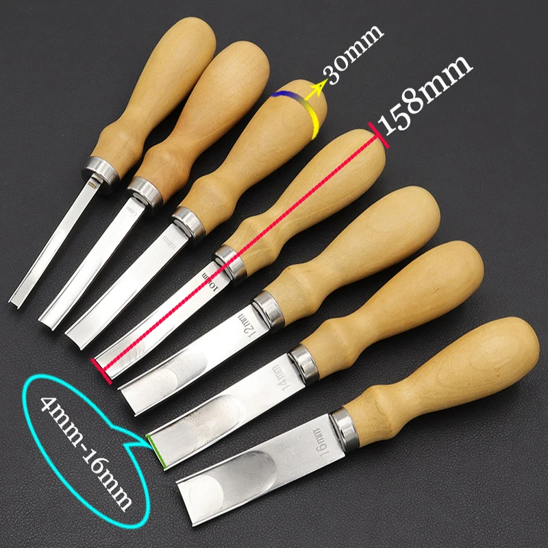 4mm-16mm Practical Leather Craft Edge Beveler Skiving Beveling Knife DIY Cutting Trimming Hand Craft Tool with Wood Handle view 2