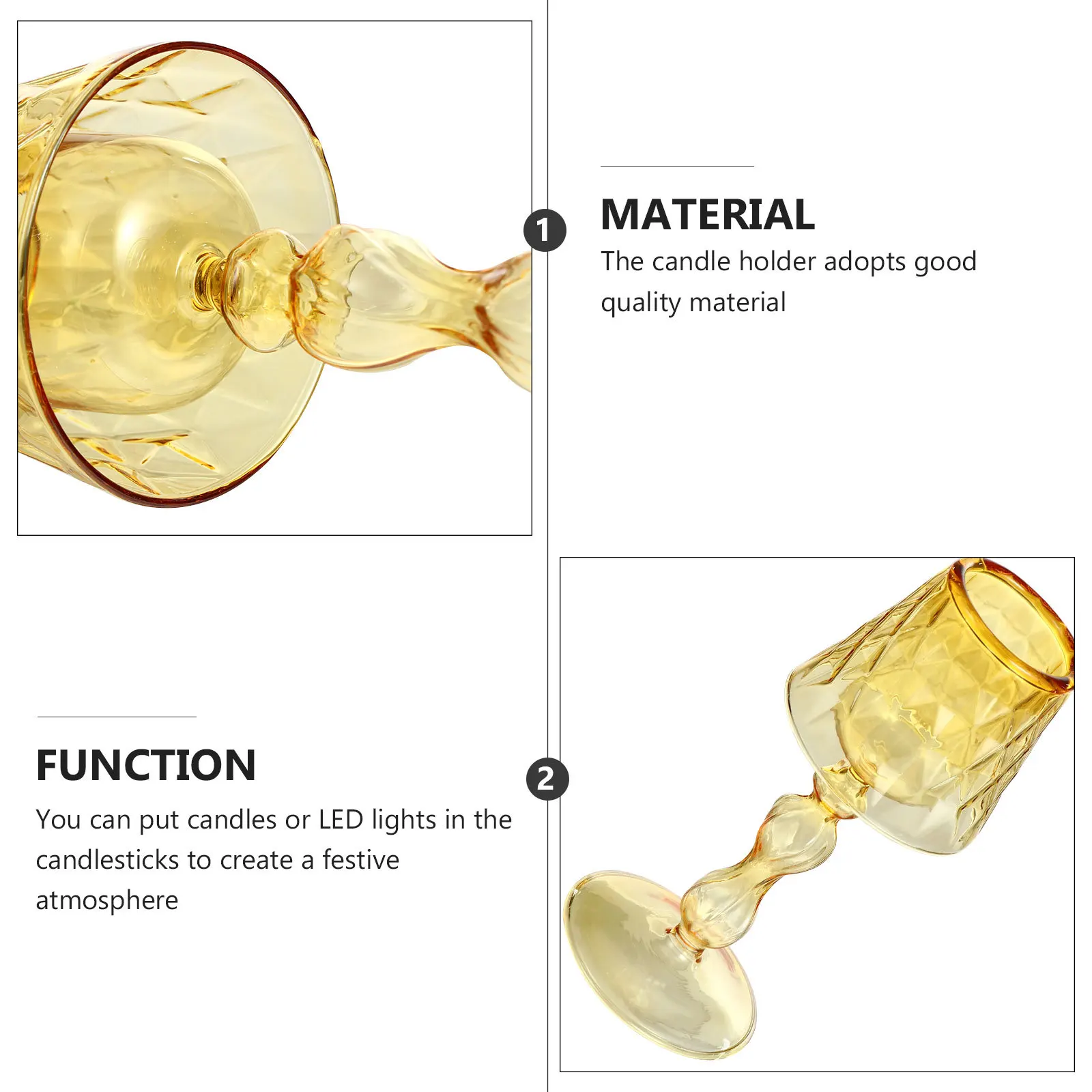 

Glass Holder Clear Transparent Finish Strong Durability Ideal for Bedroom Living Room Decorative Candleholder Indoor Use