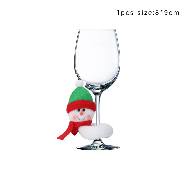 Christmas Wine Glass Decorations Santa Claus Snowman Elk Wine Cup Ring New Year Christmas Party Home Table Decoration Xmas Gifts