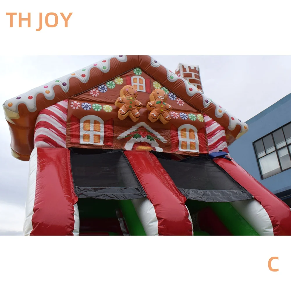 6x3m big Christmas inflatable slide, commercial customized Gingerbread inflatable slide funcity for kids