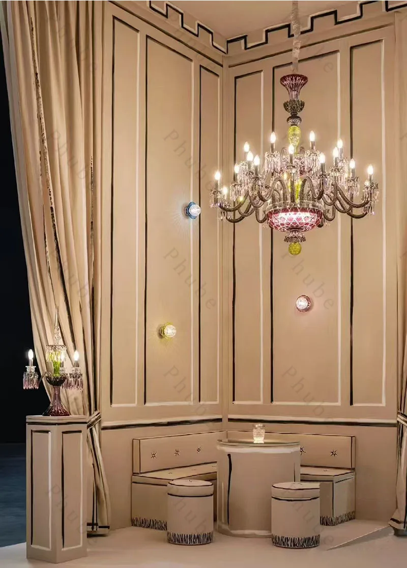 Phube Moderner Großer Luxus-Kristallprismen-Kronleuchter Französische Glas-Deckenleuchte für Esszimmer, Wohnzimmer, Foyer, Villa, Heimdekoration – Detail 3
