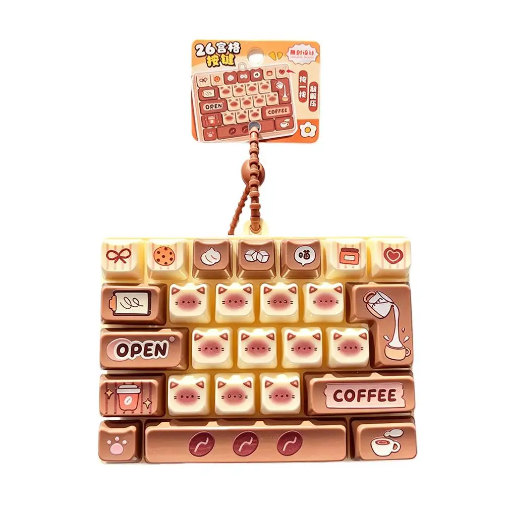 26-Grid-Tastenkappen-Klicker, Anti-Stress-Fidget-Tastatur-Schlüsselanhänger, Entspannungsknopf, Cartoon-Handentspanner, Partygeschenk, 26-Grid-Tastenkappen-Schlüsselanhänger – Detail 4