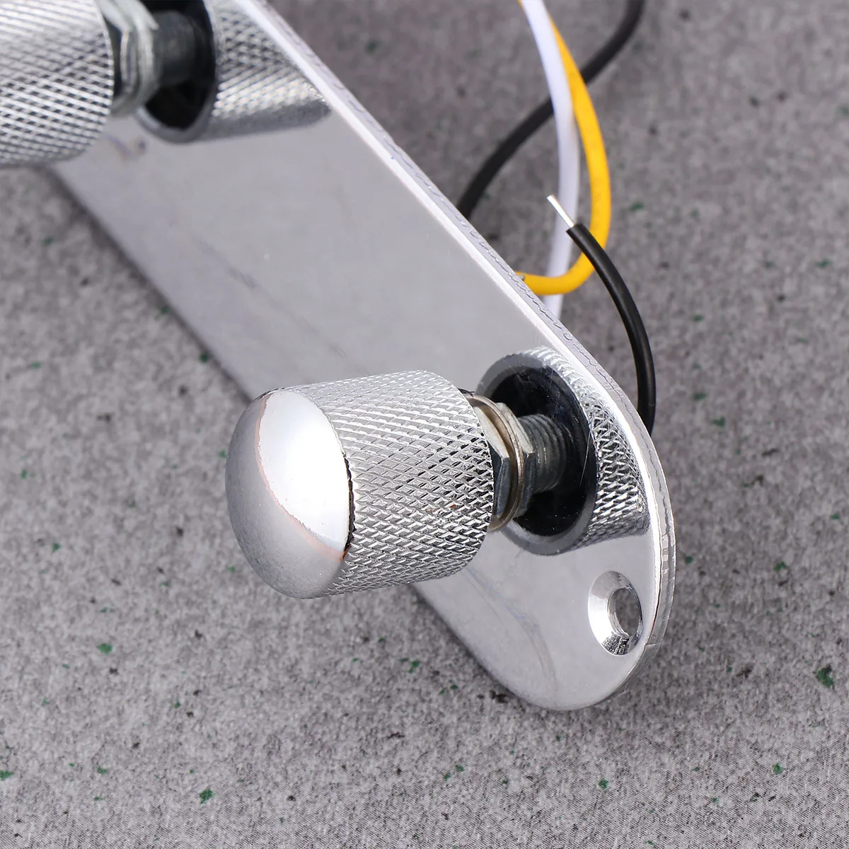 

Plate Replacement Wiring Harness Volume Tone Knobs Compatible For Electric Guitar Silver Metal Plate