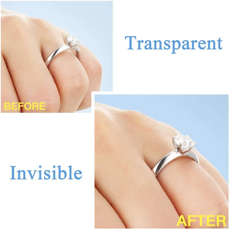 Ajusteur de taille de bague à base de spirale 4 pièces/ensemble ajusteur de bague Invisible Transparent serrant outil de redimensionnage garde de