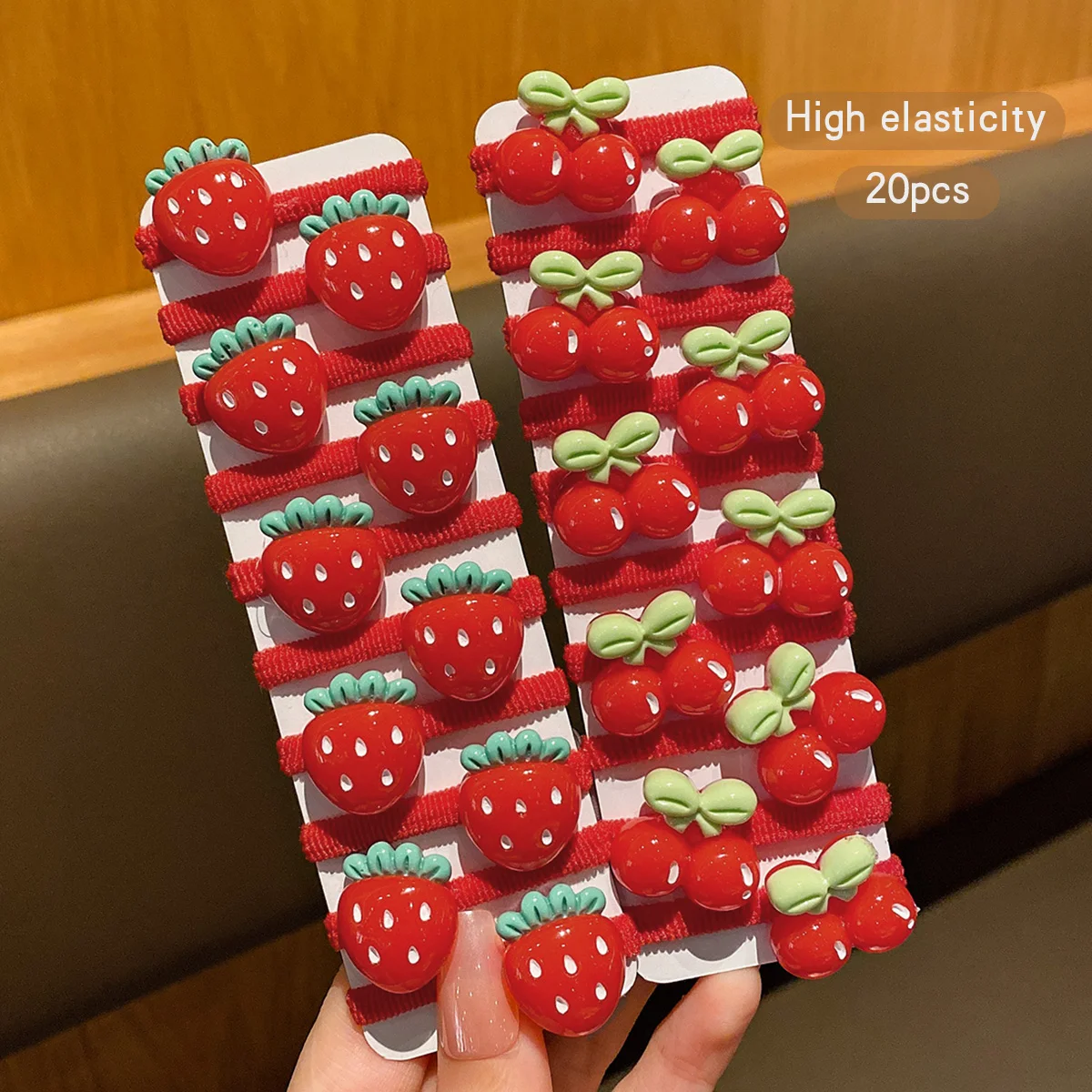 Fruit Hair Rings com Sweet Windbands, Adequado para uso diário, Acessórios para cabelo, 20