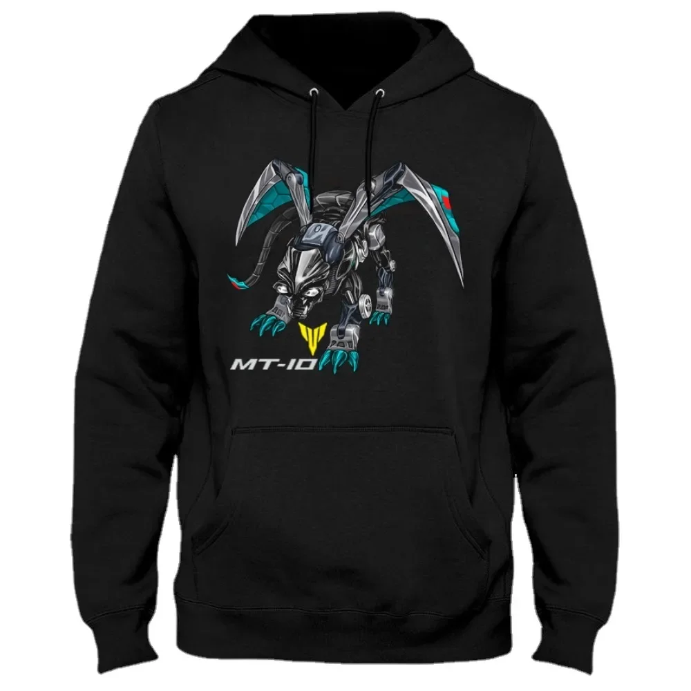 Classic Japanese Motorcycle MT-10 Dragon Inspiration Pullover Hoodie New 100% Cotton Casual Mens Sweatshirt Fashion Streetwear