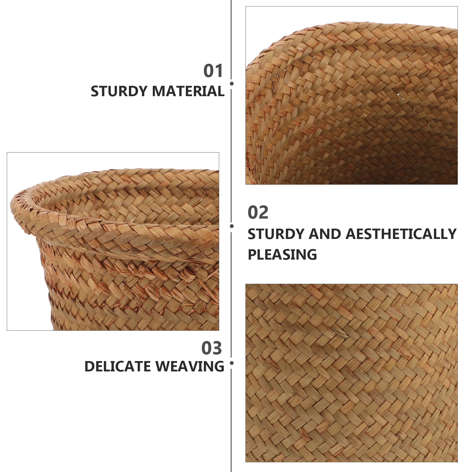 

Rustic Hand Woven Flower Storage Container For Indoor Plants Decorative Planter Basket Multi-Purpose Woven Basket Straw Texture