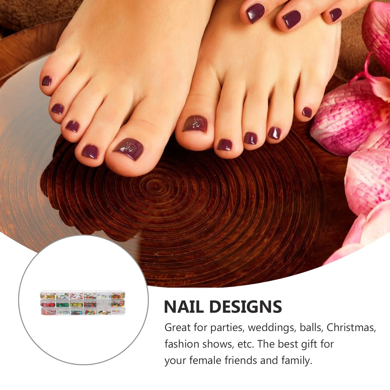 

3 Boxes Christmas Nail Snowflake Sequins Glitter Flakes Confetti Nail Art Decoration for Nails Face Body Makeup Event