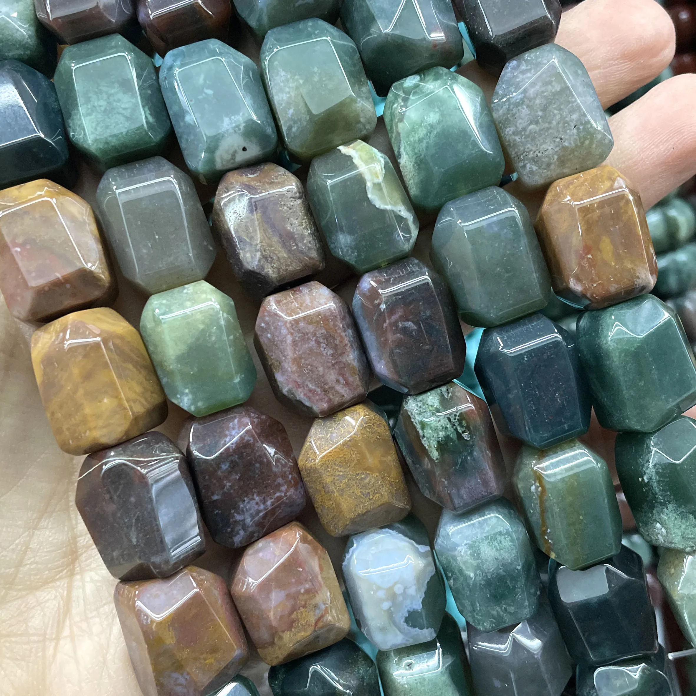 13X17MM Natürliche Facettierte Unregelmäßige Form Indien Achate Stein Lose Spacer Perlen Für Schmuck Machen DIY Halskette Zubehör