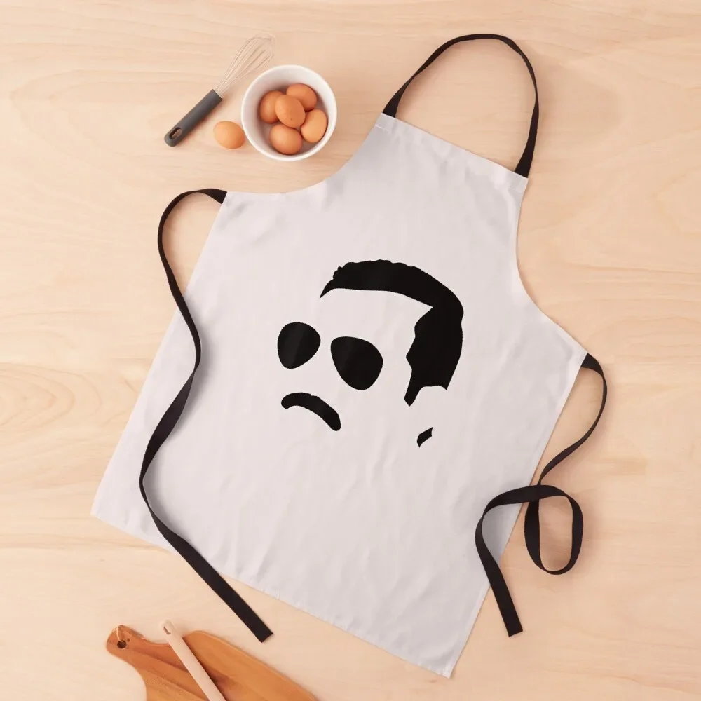 Freddie Mercury-Camiseta oficial monocromática con cara de bloque, delantal de cocina profesional, cosas infantiles para el hogar y el delantal de cocina