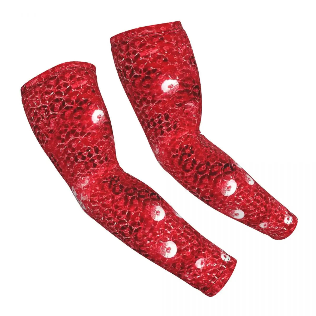 Праздничный красный (блестки) Рукава Мужчины Женщины Защита от солнца и ультрафиолета Татуировки Прикрытие Спорт Охлаждение Велоспорт