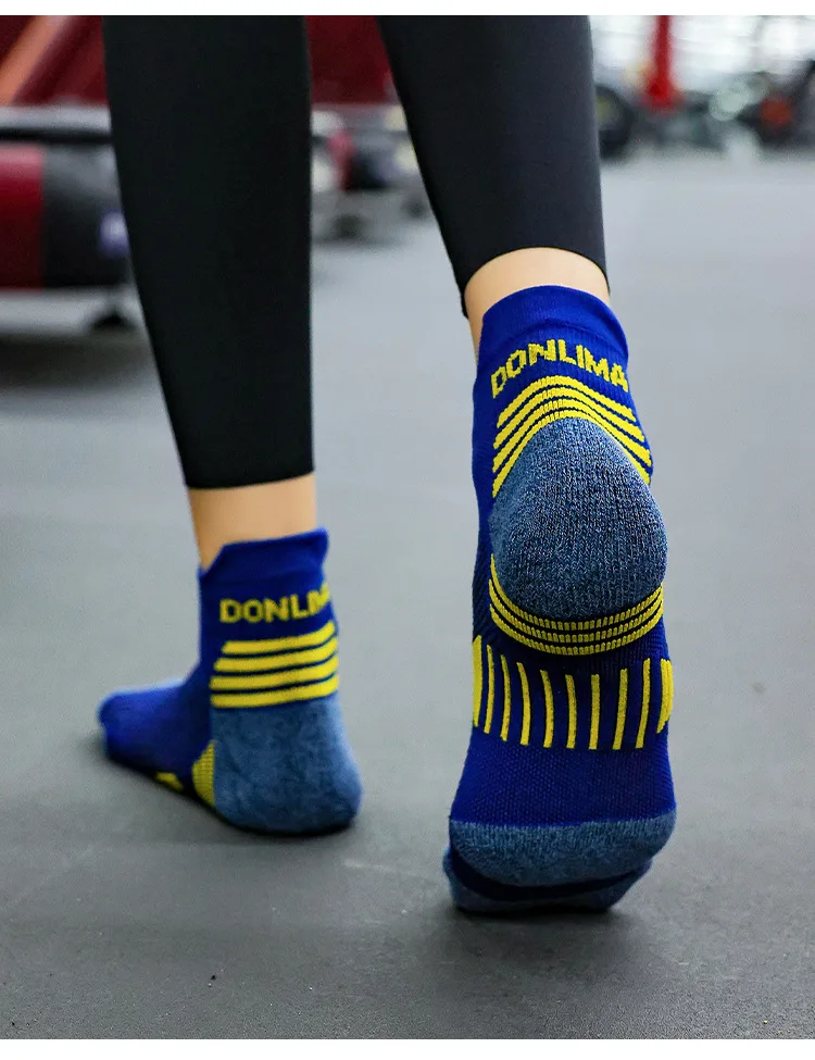 3 Paar Marathon-Socken für Herren und Damen, professionelle Sport-Knöchel-Laufsocken, verdickter, gepolsterter Schlauch, niedrig geschnitten, Fitness, kurze Socken aus Mesh – Detail 15