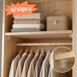 4/10pcs Adhesive Shelf Support Pegs Shelf Support Adhesive Pegs Closet Cabinet Shelf Support Clips Wall Hangers Strong Holders