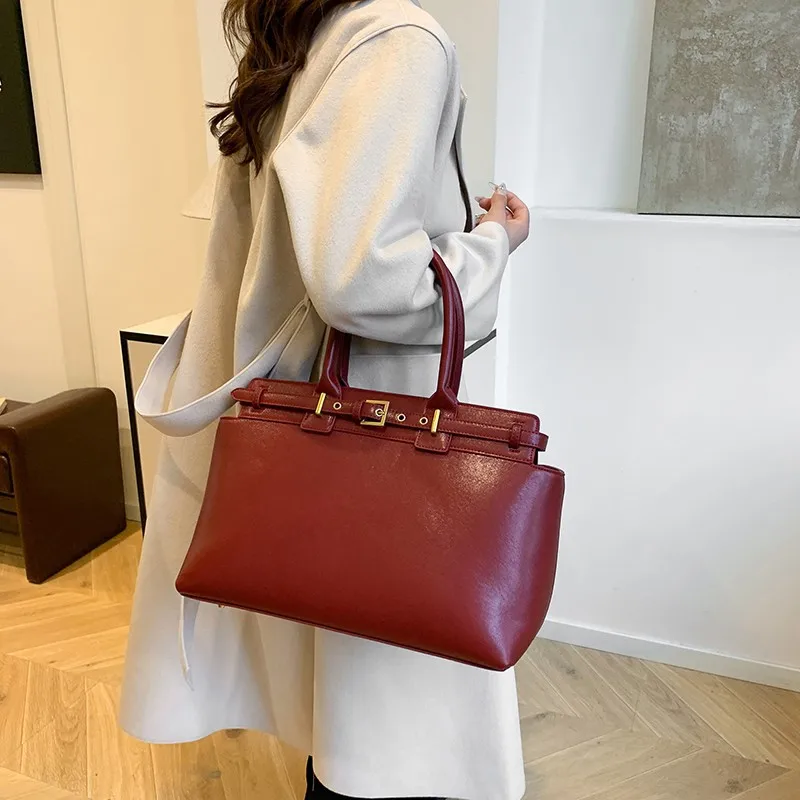 ريترو حقيبة يد ذات سعة كبيرة حقيبة المرأة 2025 جديد تحسس الركاب عالية الشعور حمل حقيبة الكتف الإبط حقيبة #3