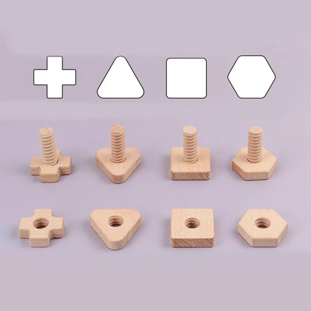 6x Wooden Screw And Nut Combination Disassembly Toy Block Sorting for 3 4 5 Year Old Kids
