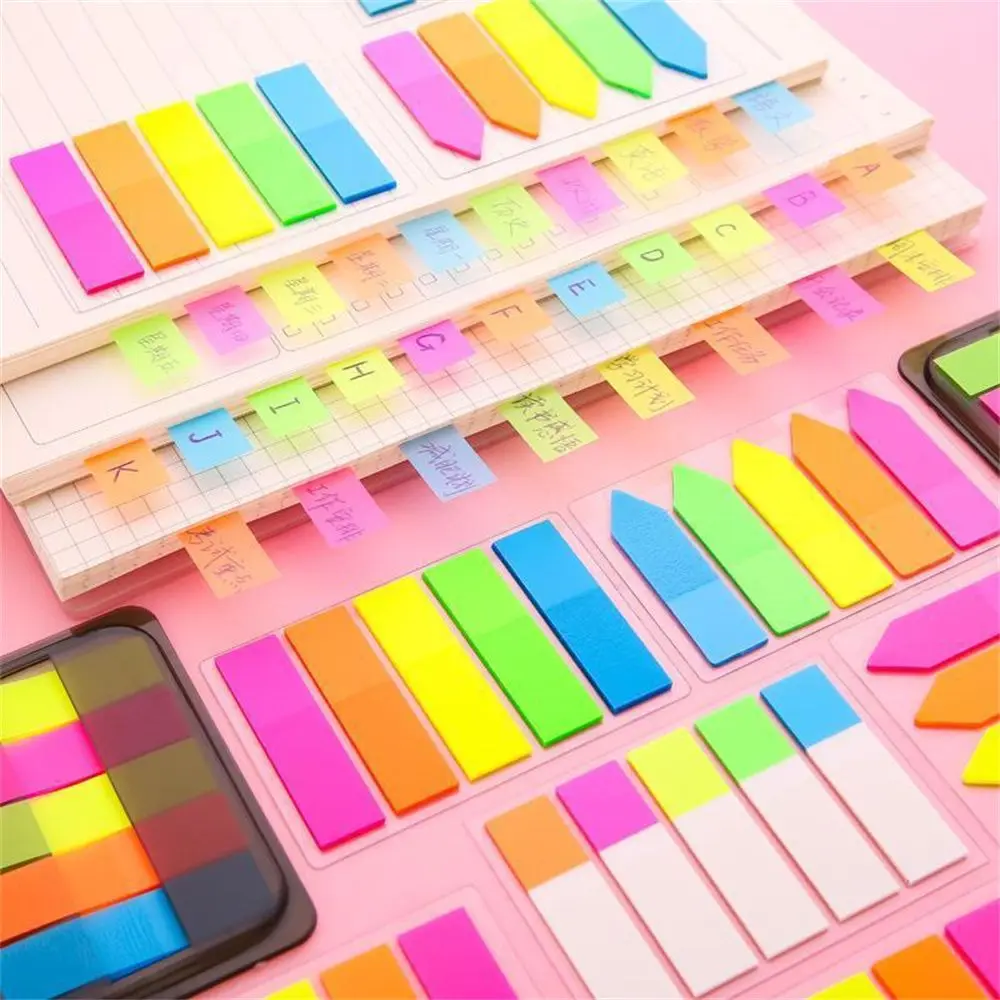 100 Sheets Novelty Stationery Label Tab Strip Key Points Paster Sticker Sticky Notes Index Flags Memo Pad view 3